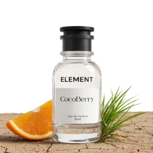 Element woody citrus perfume glass bottle
